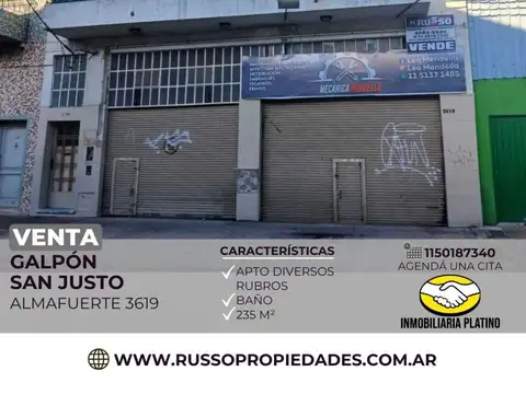 Venta de Galpon en San Justo