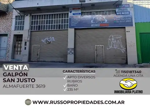 Venta de Galpon en San Justo