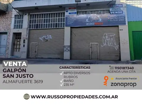 Venta de Galpon en San Justo