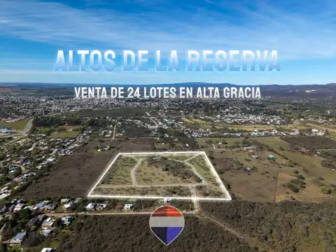 Venta de 24 lotes en alta gracia