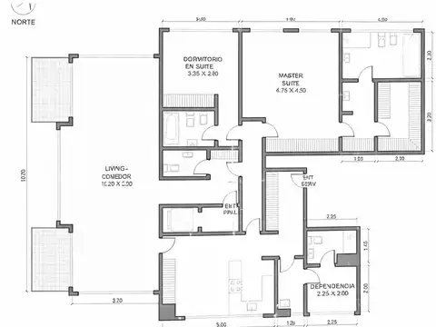Departamento 3 ambientes con 2 baños