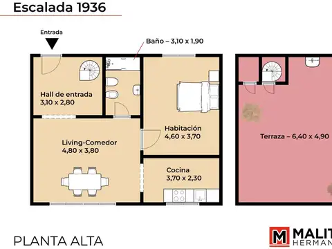 Depto Tipo Casa en Venta de 4 ambientes