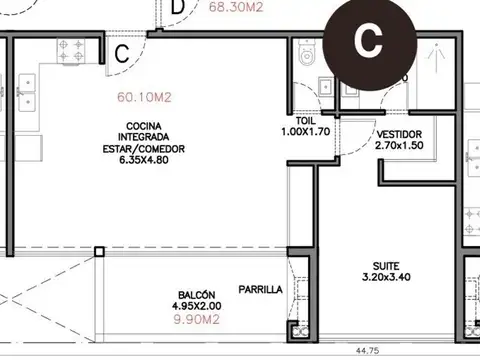 VENTA 2 AMB BALCON SAN ISIDRO.POZO EN CONSTRUCCION