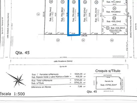 Terreno en Venta de 794,0 m2