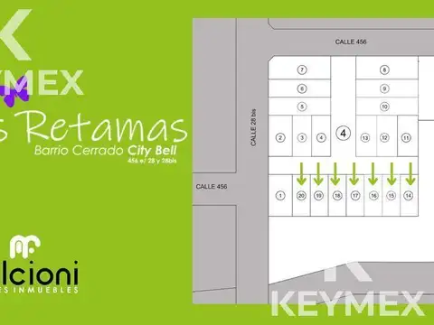 VENTA  LOTES CITY BELL CALLE 28BIS Y 456