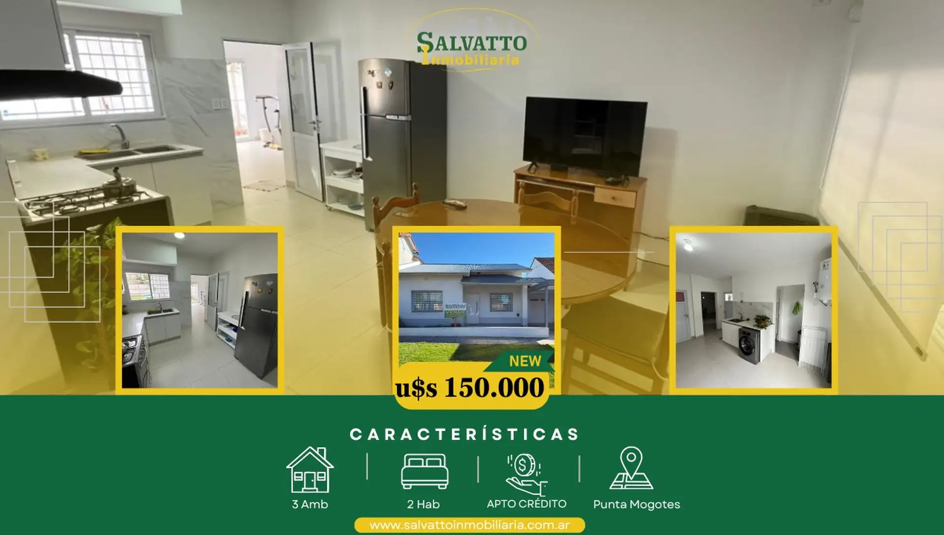 Chalet 3 ambientes reciclado en Punta Mogotes