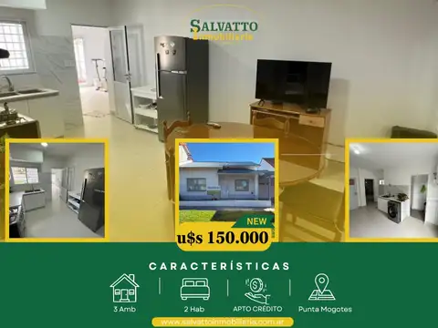 Chalet 3 ambientes reciclado en Punta Mogotes