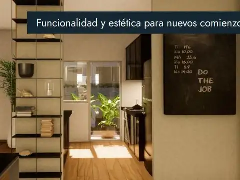 Departamento 2 ambientes con 1 baño