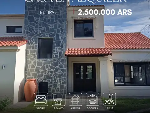 Casa en alquiler en Club de campo El Tipal