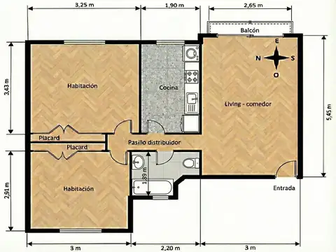 Departamento en Venta de 3 ambientes