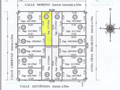 Terreno en Venta en Ataliva Roca, USD 8.500