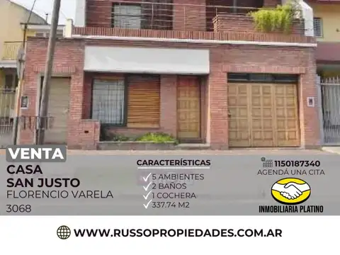 venta Casa 5 Ambientes San justo