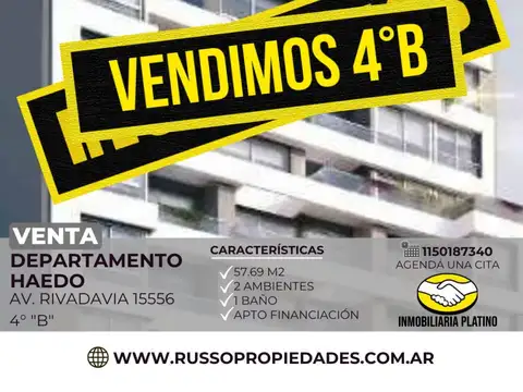 Departamento en Venta 2 Ambientes Haedo 4°B