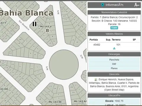 Terreno en Venta en Bahia Blanca, USD 16.500