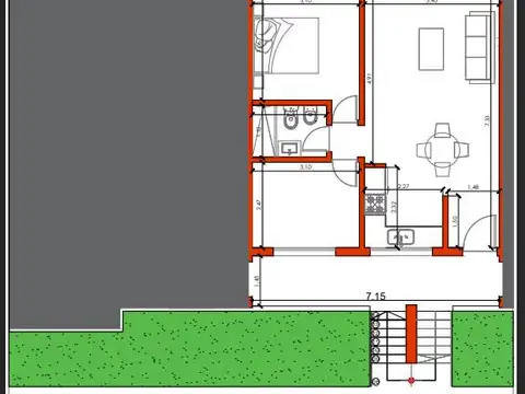 Casa 3 ambientes con 1 baño