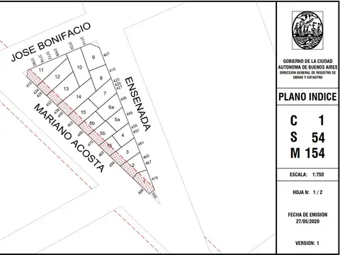 Terreno en Venta 20  mts Fondo