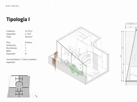 Venta de monoambiente de 36 m² en Palermo Soho, con balcón.