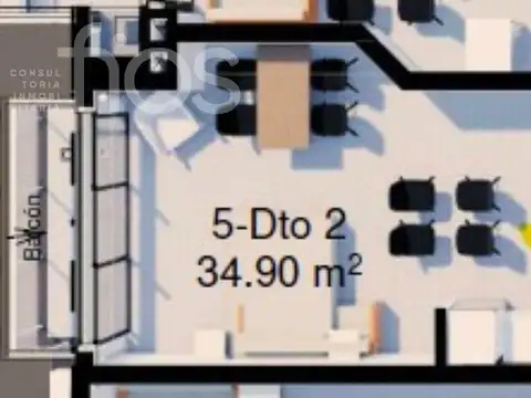 Departamento en Venta de Monoambiente