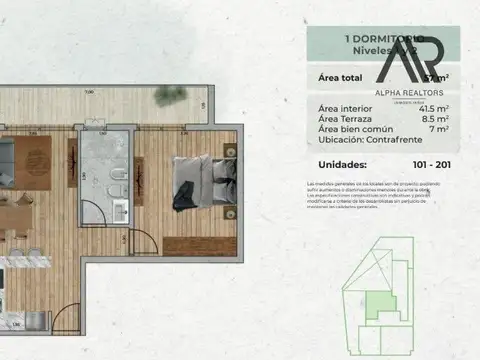 Departamento en Venta de 3 ambientes