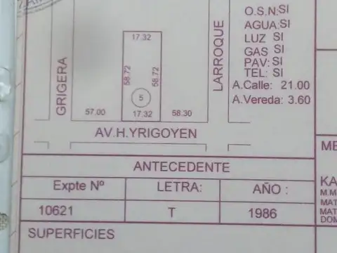 Terreno en Lomas De Zamora
