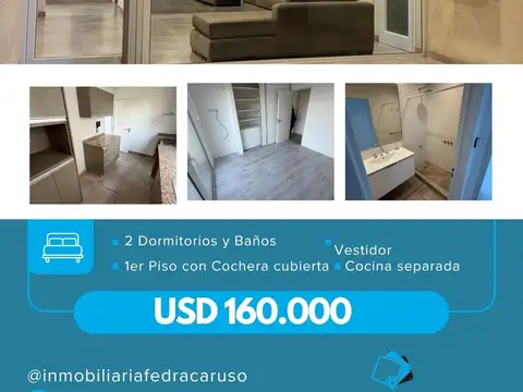 Departamento 2 ambientes con, balcón, vestidor, baño en suite, cochera y baulera – 25 de Mayo 840