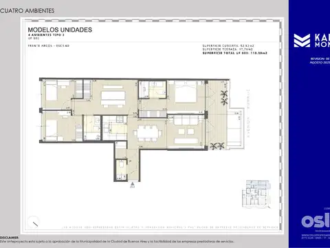 Departamento 4 ambientes con 2 baños
