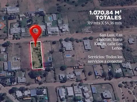 VENTA Terreno 1.070,84m2. Los Leños. JK