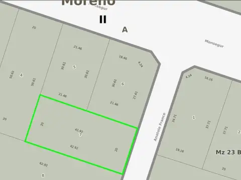 Terreno en Venta de 858,0 m2