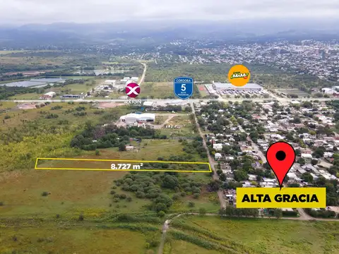 VENTA LOTE 8700 M2 ZONA INDUSTRIAL ALTA GRACIA CBA