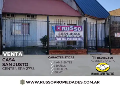 Venta casa 4 ambientes San Justo