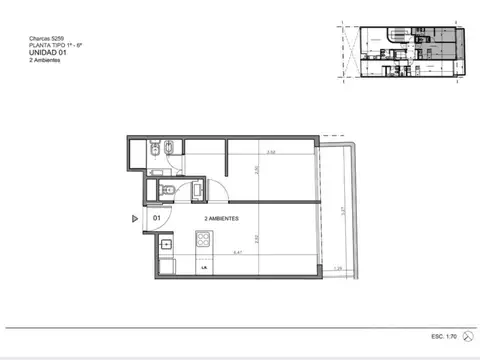 Departamento en Venta de 2 ambientes