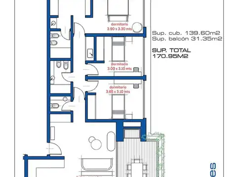 Departamento en Venta de 3 dormitorios