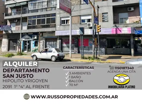 Alquiler Departamento 3 Ambientes San justo
