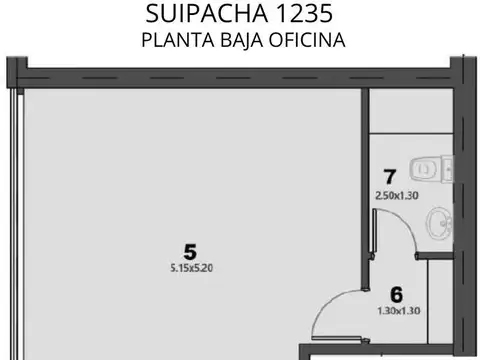 Oficina Monoambiente con 1 baño