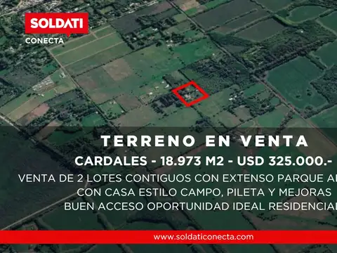Venta Chacra / Casa Quinta de 18.973m2 con casa, pileta y galpón en Cardales
