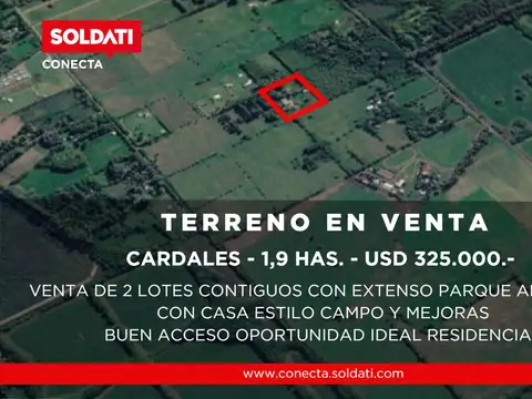 Venta Chacra Casa Quinta estilo campo, pileta, galpon, casa de caseros, boxes, 18.973m2 en Cardales