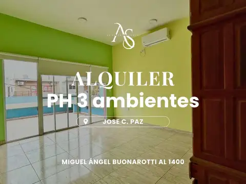 PH 3 ambientes con patio y doble balcon en JOSE C PAZ