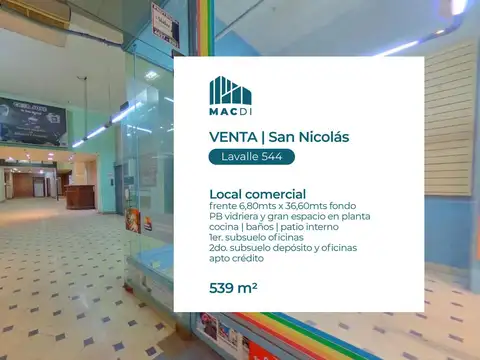Excelente Local Comercial en Venta en Lavalle y Florida.