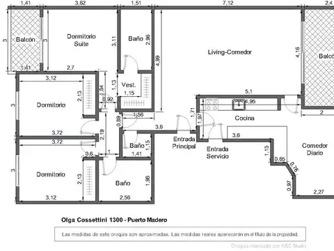 Departamento en Venta de 3 dormitorios