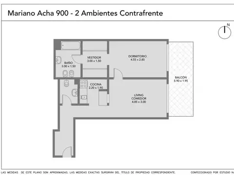 Departamento en Venta de 1 dormitorio