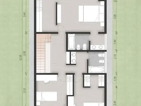 Casa 4 ambientes con 2 baños