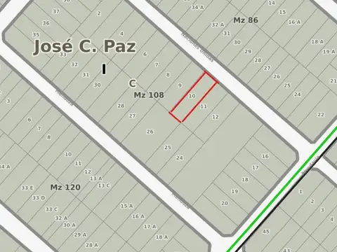 Terreno en Venta 35  mts Fondo