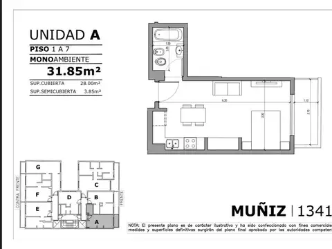 Departamento en Venta en Boedo, USD 74.365
