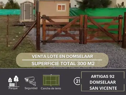 VENTA LOTE EN DOMSELAAR -  SAN VICENTE !!!