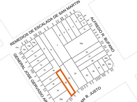 Terreno en Venta 44  mts Fondo