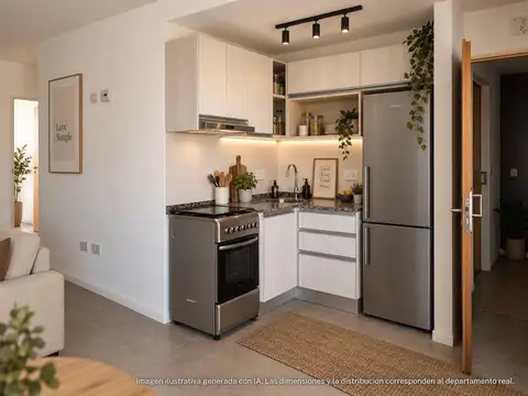Departamento 2 ambientes con 1 baño