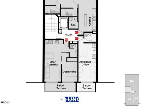 Departamento en Venta de 2 ambientes