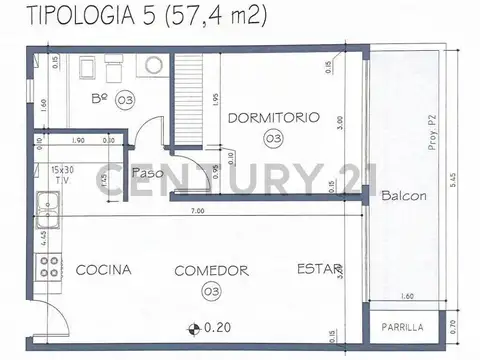 Departamento en Venta de 1 dormitorio