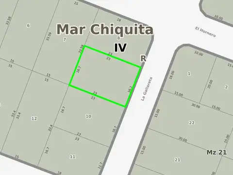 Terreno en Venta 23  mts Fondo