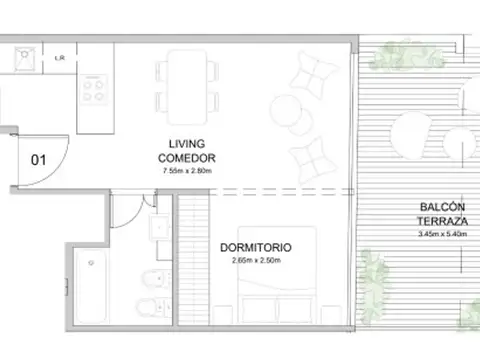 Departamento en Venta de 2 ambientes